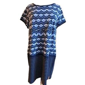 Tommy Bahama Making Waves Pima Cotton T-Shirt Dress Women's XL Beachy Coastal